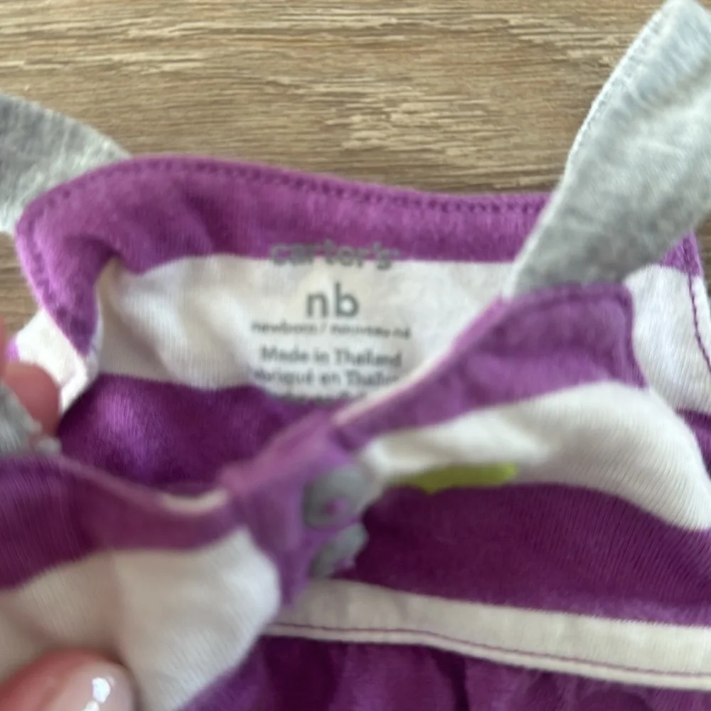 Carters newborn set purple blue green hearts stripes NB